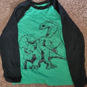 Cat & Jack Boys xs (4/5) Long Sleeve Red Dino Tee